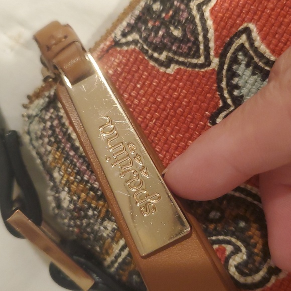 Spartina 449 Boho Linen & Leather Paisley Shoulder Bag “Daufuskie Island” - Picture 2 of 11